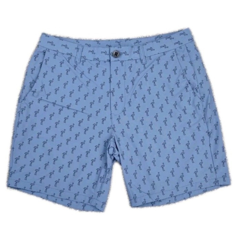 Bonobos Shorts Mens‎ 54x7 Blue Flamingo All Over Print Stretch Performance Nylon